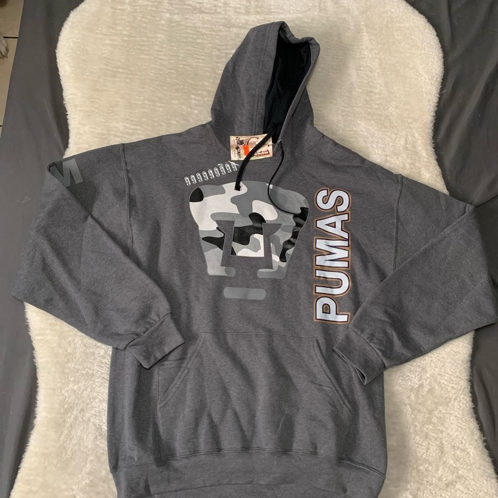 New LMX Pumas‎ Soccer Gray Hoodie Sweater Size Large Eagle Sport